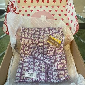 Roller rabbit lavender / purple elephant Hathi polo pajama set